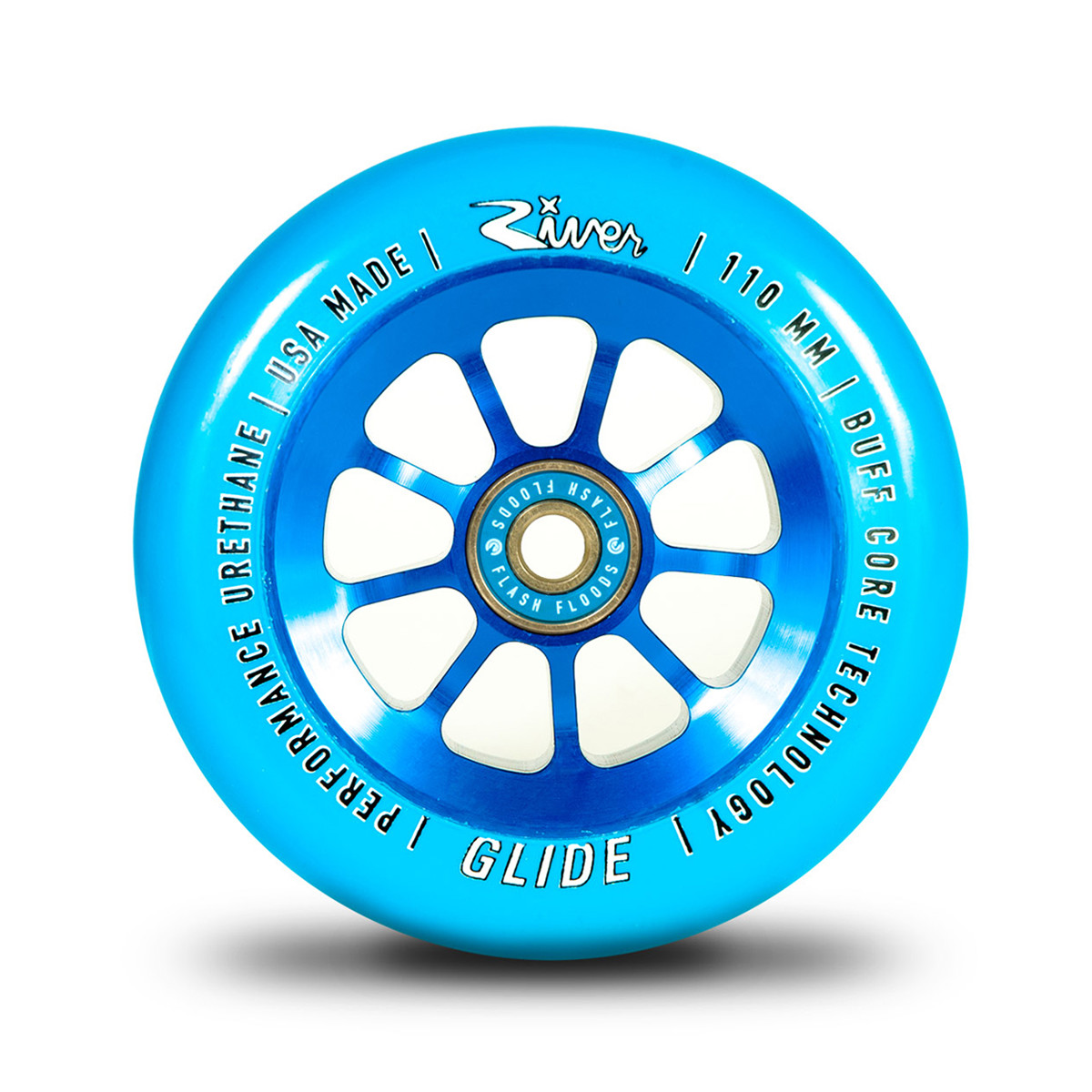 River Wheel Co - “Sapphire” Glides 110mm x 24mm (Blue on